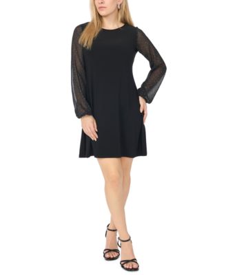 Petite Long-Sleeve Little Black Dress