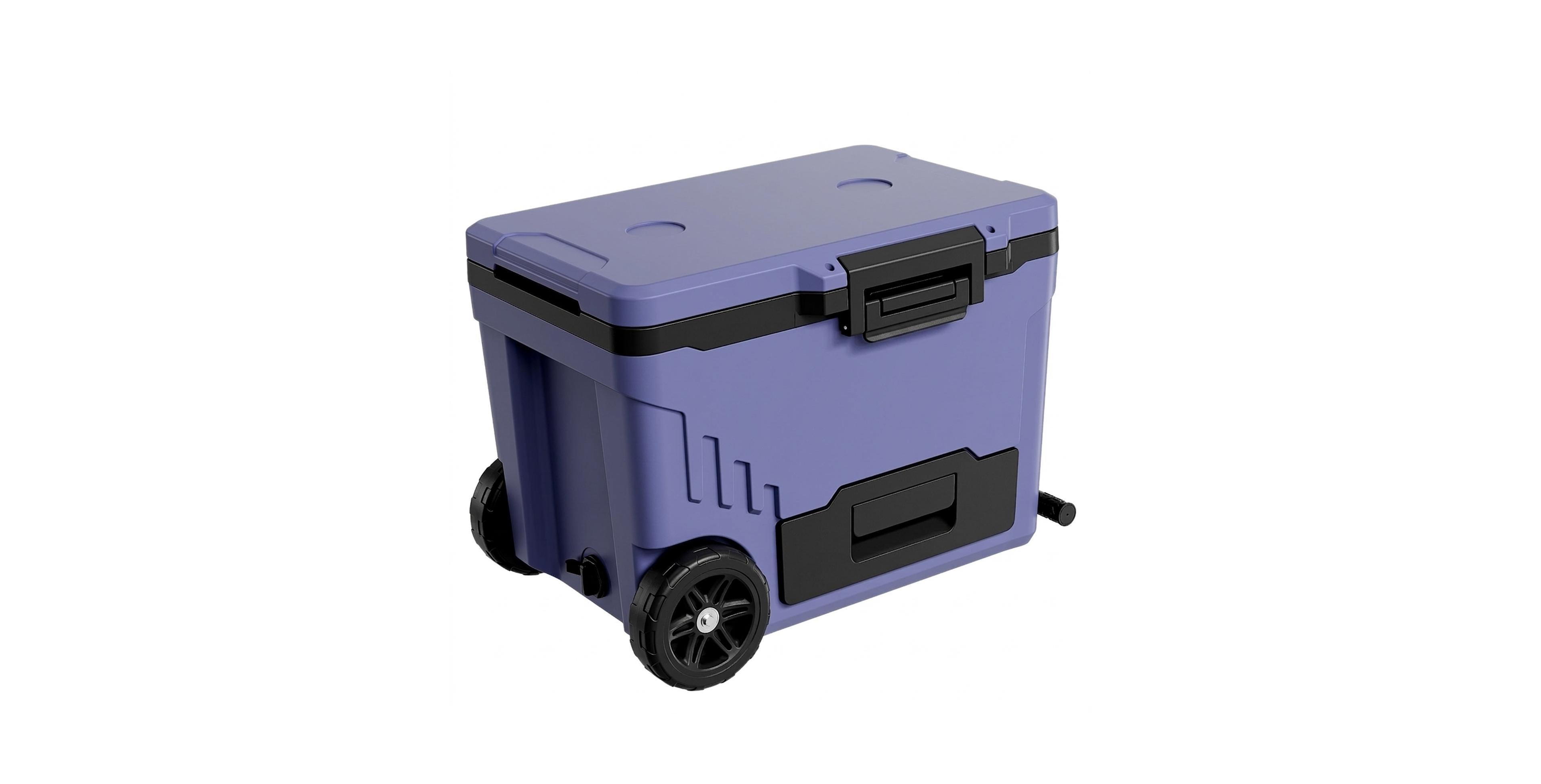 Hongge Ultra-Light 45 Quart Rolling Hard Cooler with Wheels Keeping Contents Cold up to 48 Hours