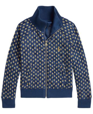 Girls' 2T-6X Floral Quilted Double-Knit Full-Zip Jacket