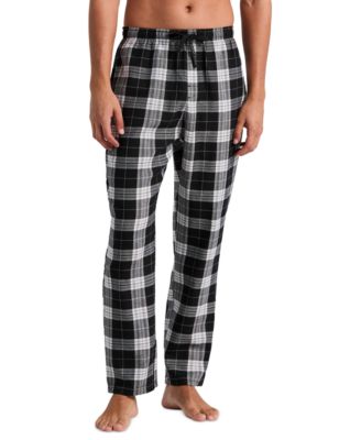 Men's Flannel Plaid Drawstring-Waist Sleep Pants