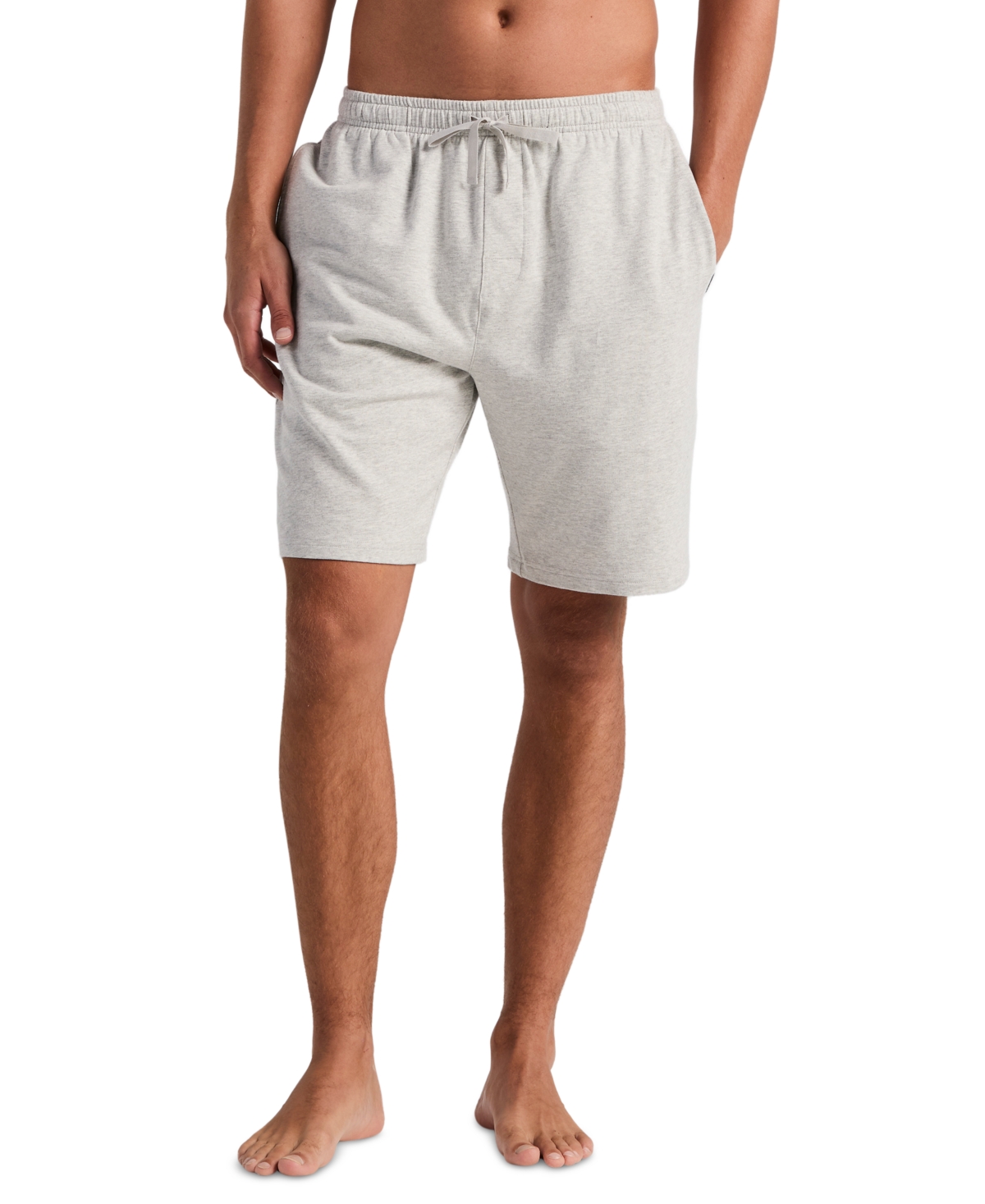 Perry Ellis Portfolio Men's French Terry Heathered Drawstring Waist Sleep Shorts