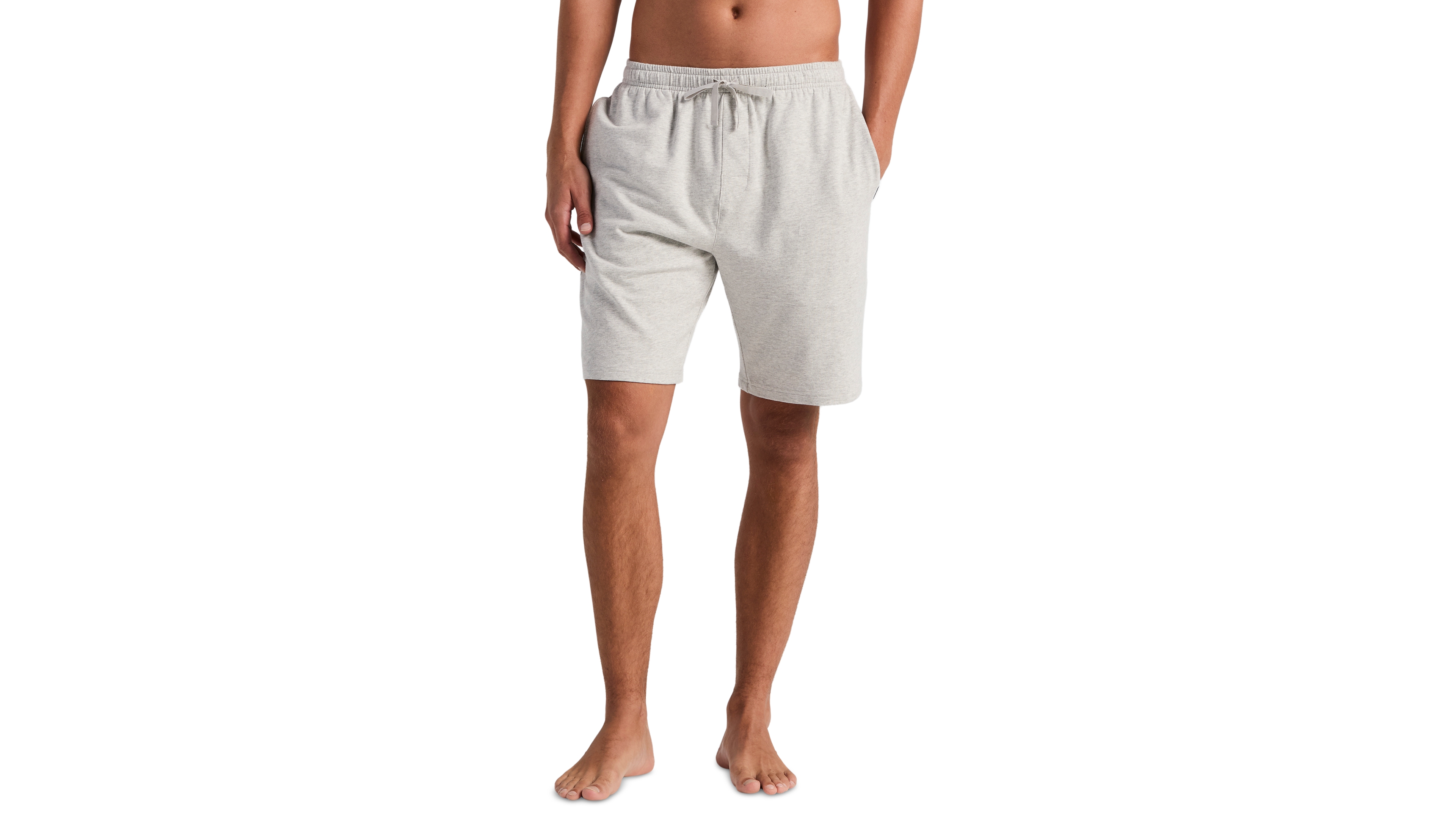 Perry Ellis Portfolio Men's French Terry Heathered Drawstring Waist Sleep Shorts