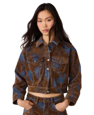 Women's Dove Cropped Corduroy Paisley Jacket