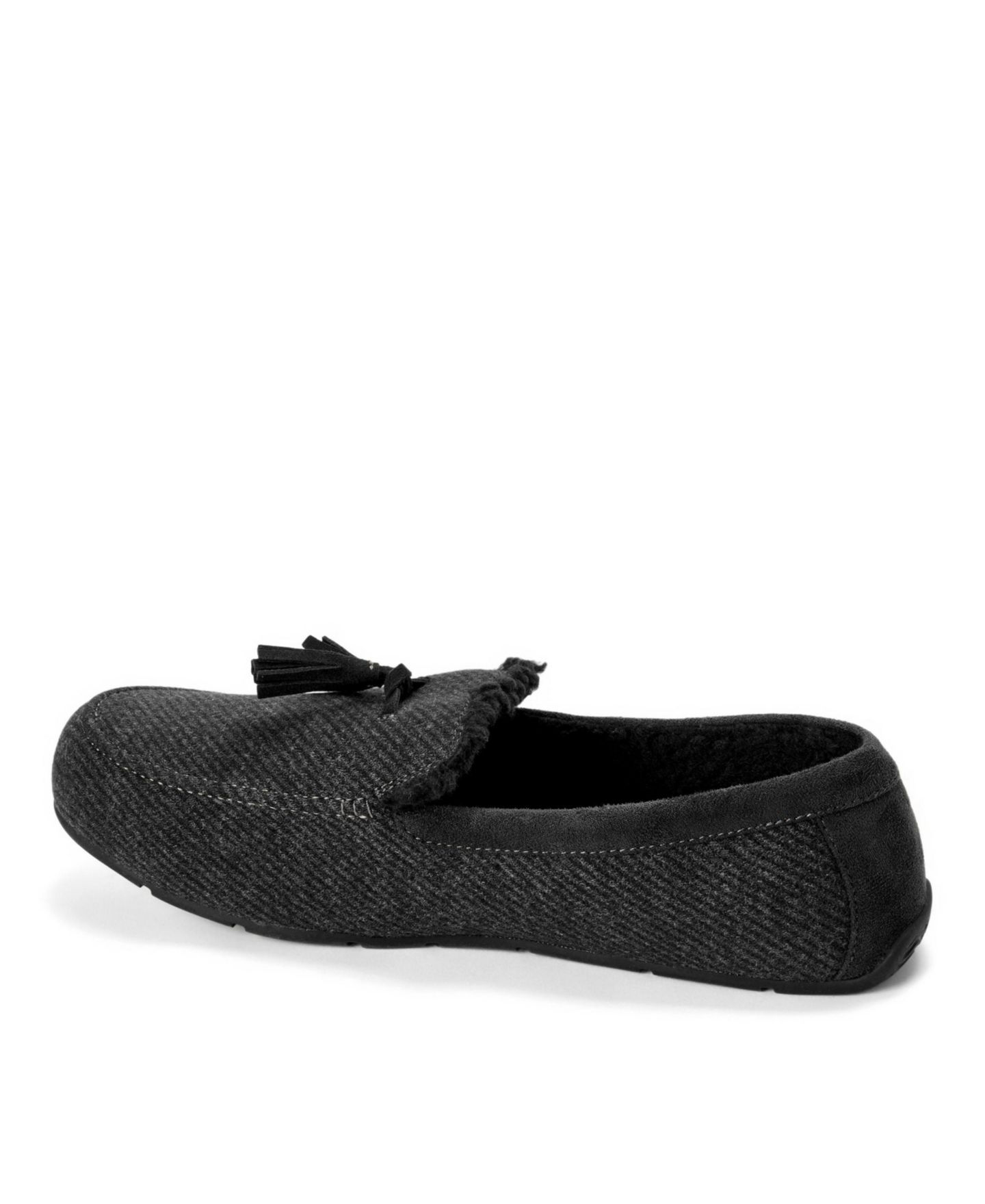 Мужские тапочки Dearfoams Perkins Moccasin Slippers, цвет: Чёрный — фото 6