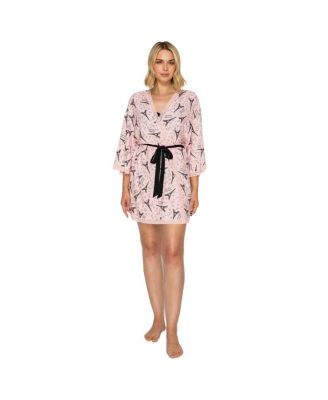 Women's Wrap Short Yummy Jersey Cozy Robe