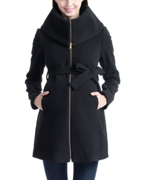 Женские куртки kimi + kai Maternity Mia Wool-Blend Fold-Collar Mid-Length Coat