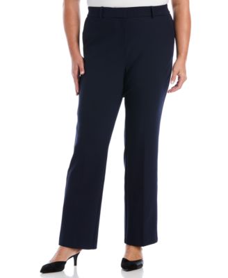 Plus Size High-Rise Bootcut Double-Weave Pants