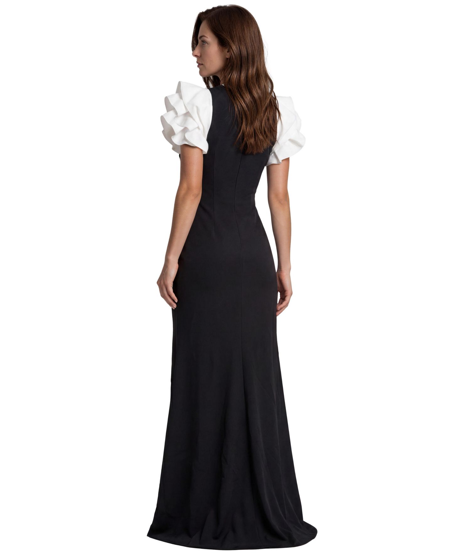 Женское платье Rene Ruiz Occasion Boat Neck 3D-Floral Fit & Flare Gown, цвет: Чёрный — фото 2