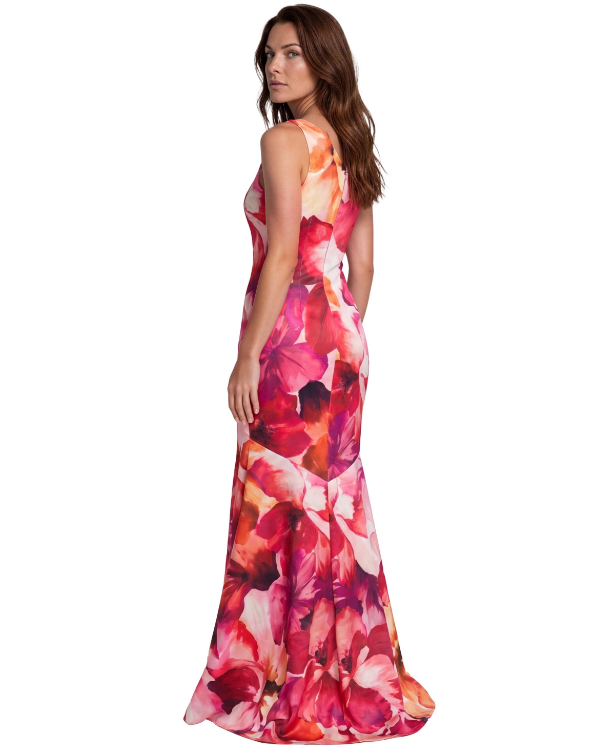 Rene Ruiz Occasion Women's One Shoulder Floral Scuba Gown