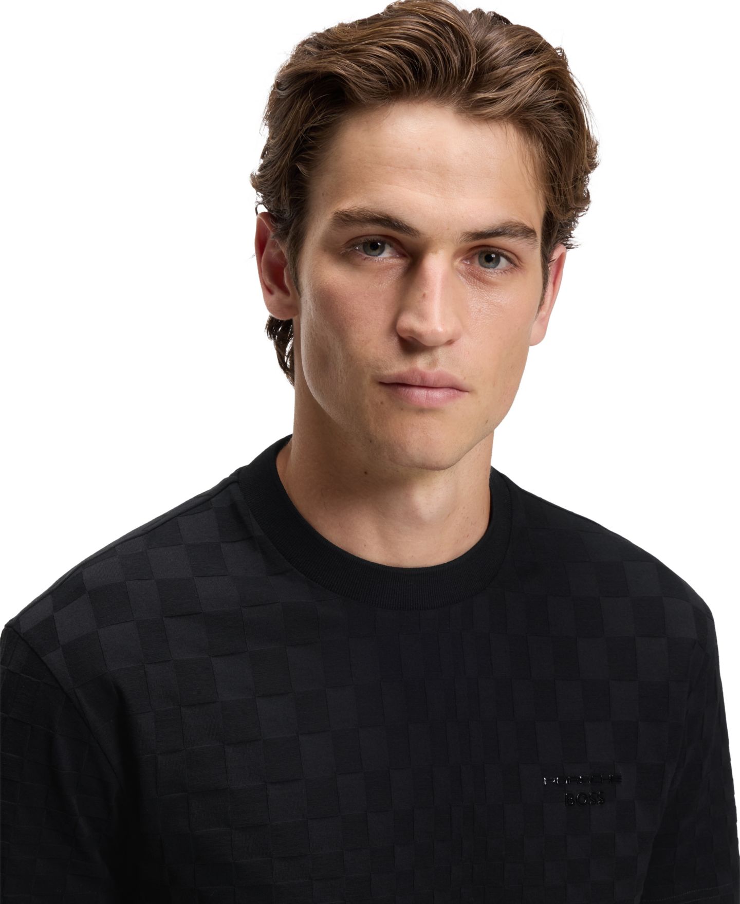 Мужская футболка Hugo Boss x Porsche Cotton Relaxed-Fit, цвет: Чёрный — фото 5