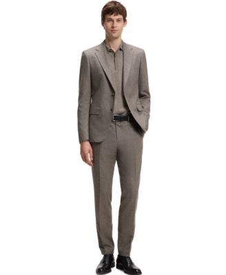 BOSS by Men's Virgin Wool Slim-Fit Patterned Suit