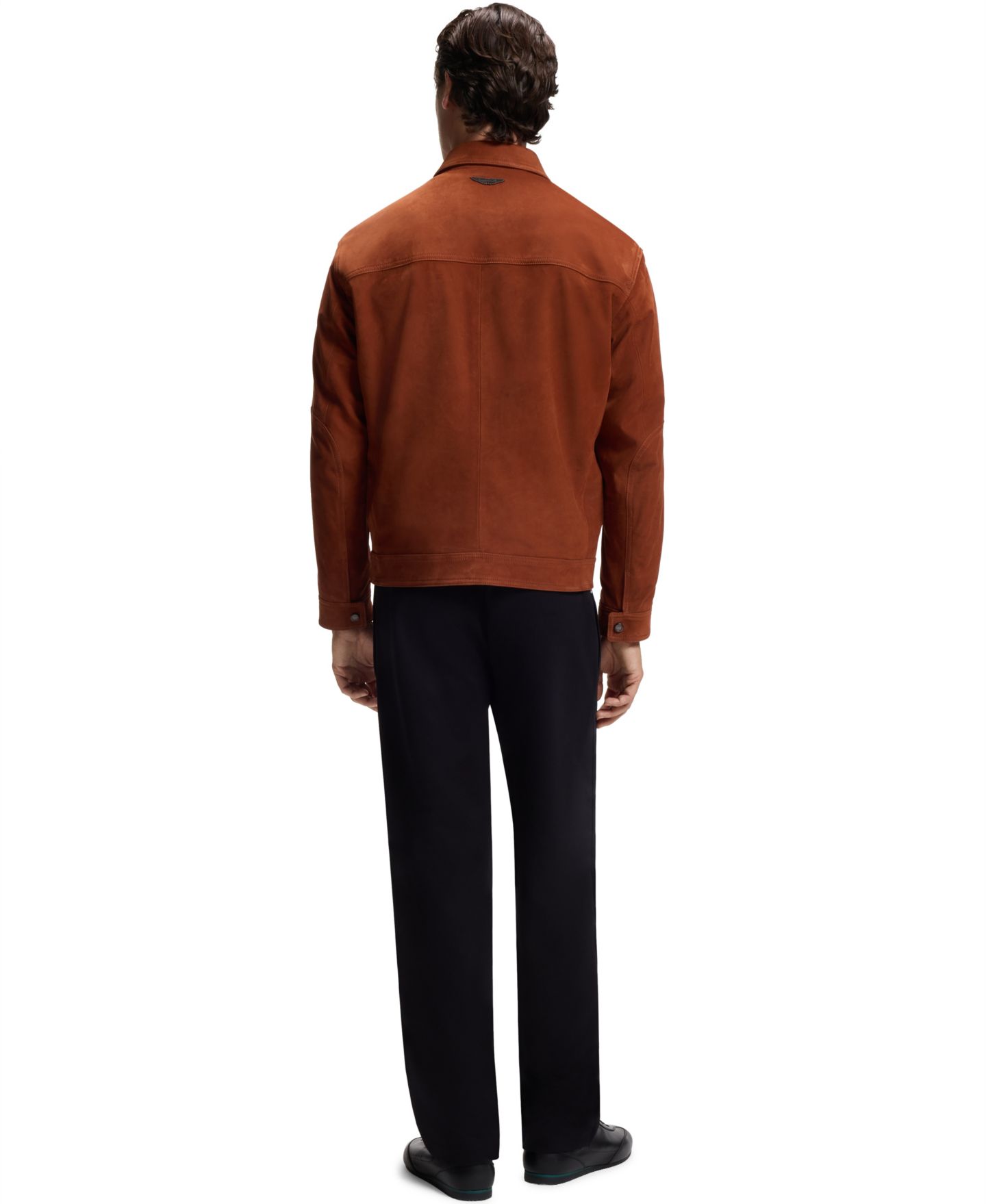 Мужская куртка Hugo Boss x Aston Martin Suede Regular-Fit, цвет: Коричневый — фото 2