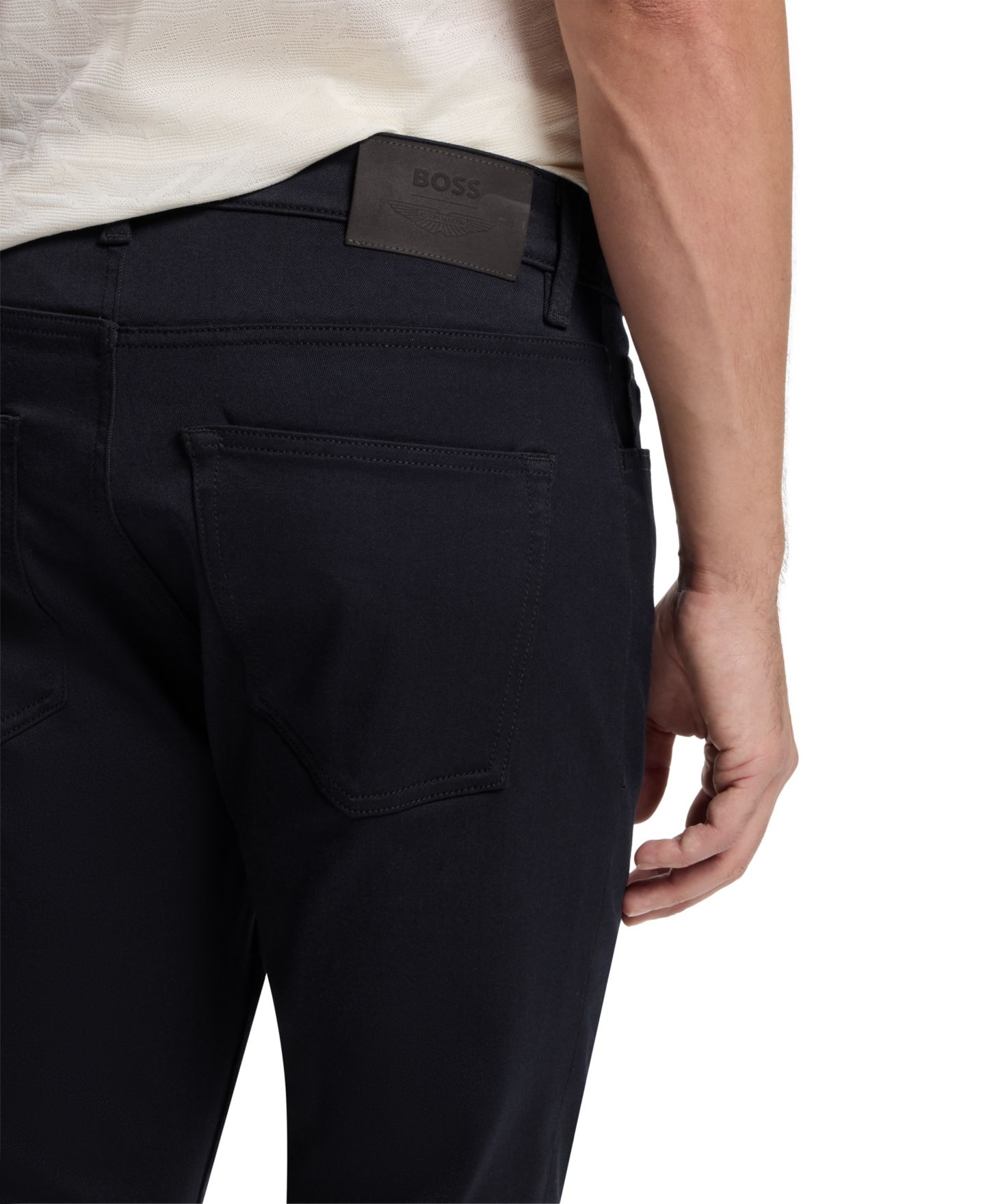 Мужские джинсы Hugo Boss BOSS by x Aston Martin Slim-Fit, цвет: Чёрный — фото 5