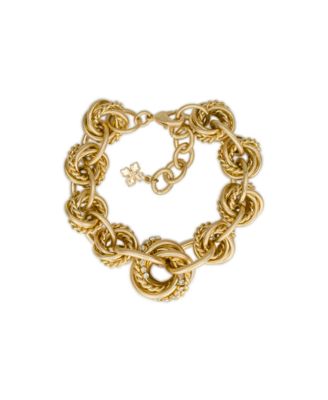 Gold-Plated Twisted Knot Link Bracelet
