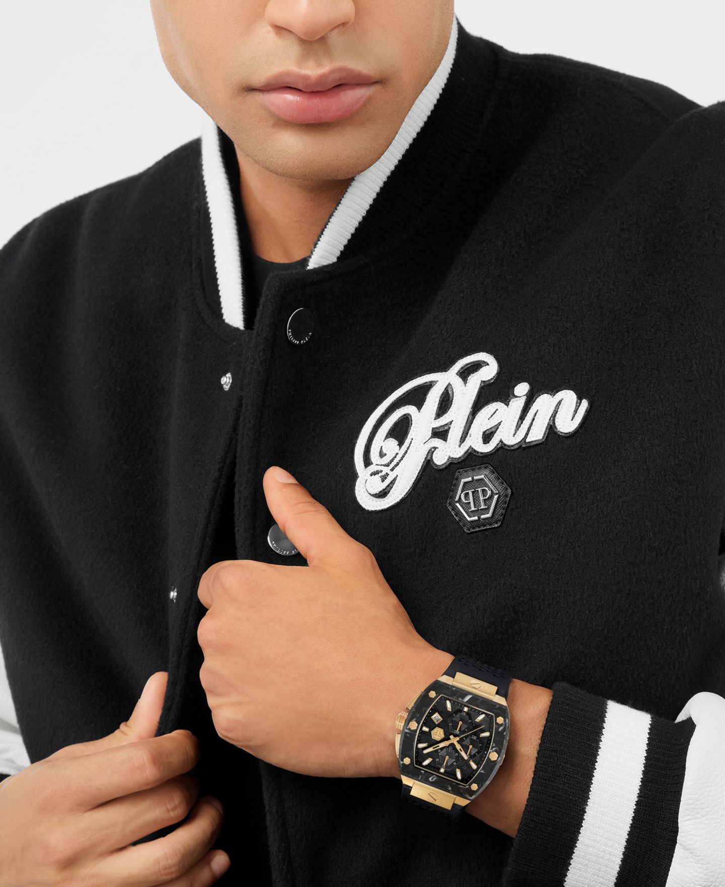 Мужские часы Philipp Plein Hexagon Phantom Black Silicone Strap Watch 44mm — фото 5