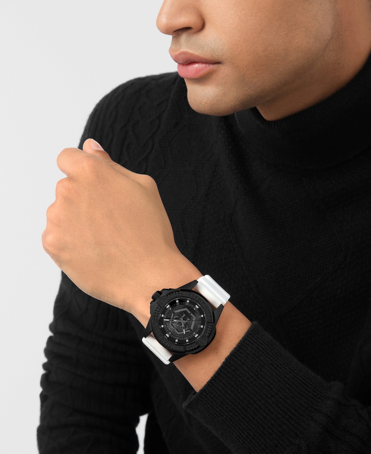 Philipp Plein Majesty Men's White Silicone Strap Watch 45mm