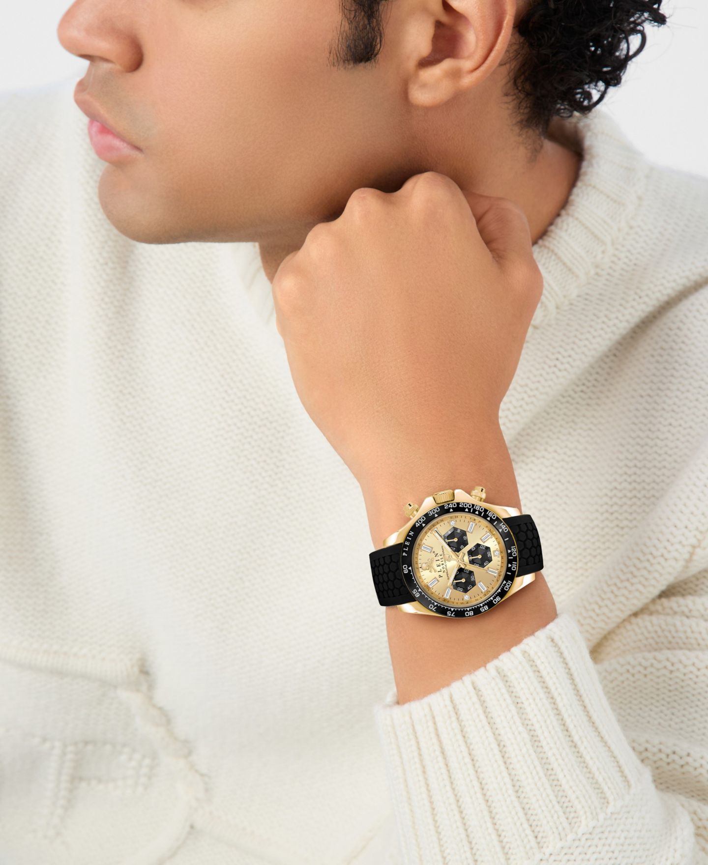 Мужские часы Philipp Plein Black Silicone Strap Watch 43mm — фото 5