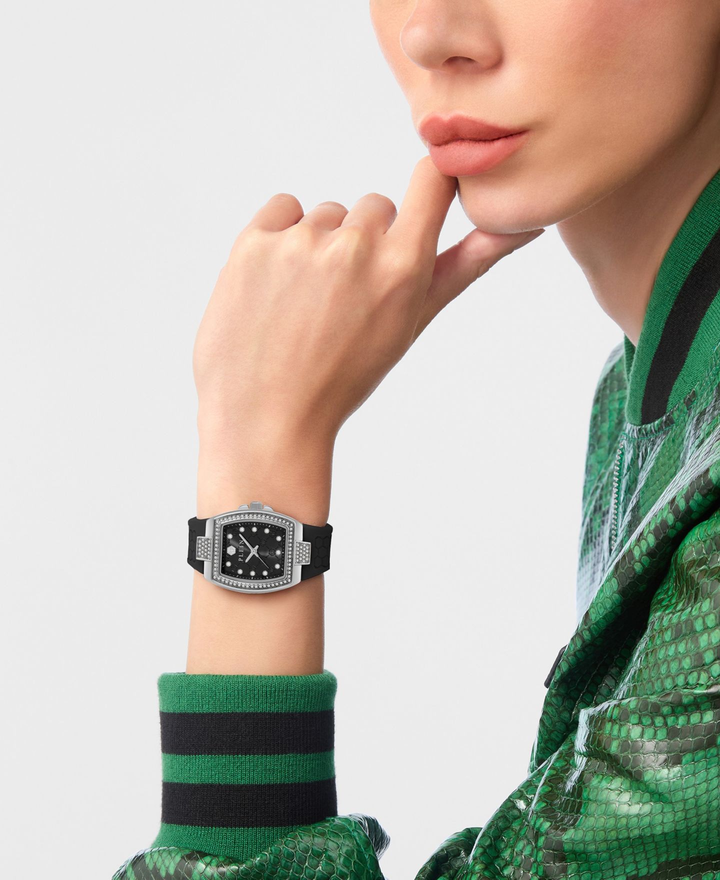Женские часы Philipp Plein Supreme Black Silicone Strap Watch 30mm — фото 5