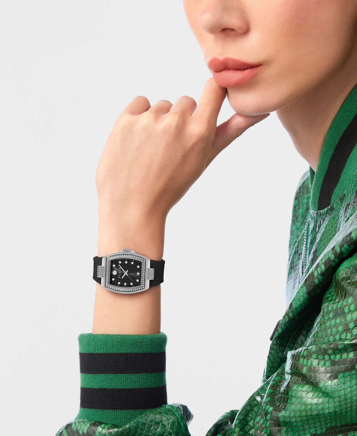 Philipp Plein Supreme Women's Silicone Strap Watch 30mm