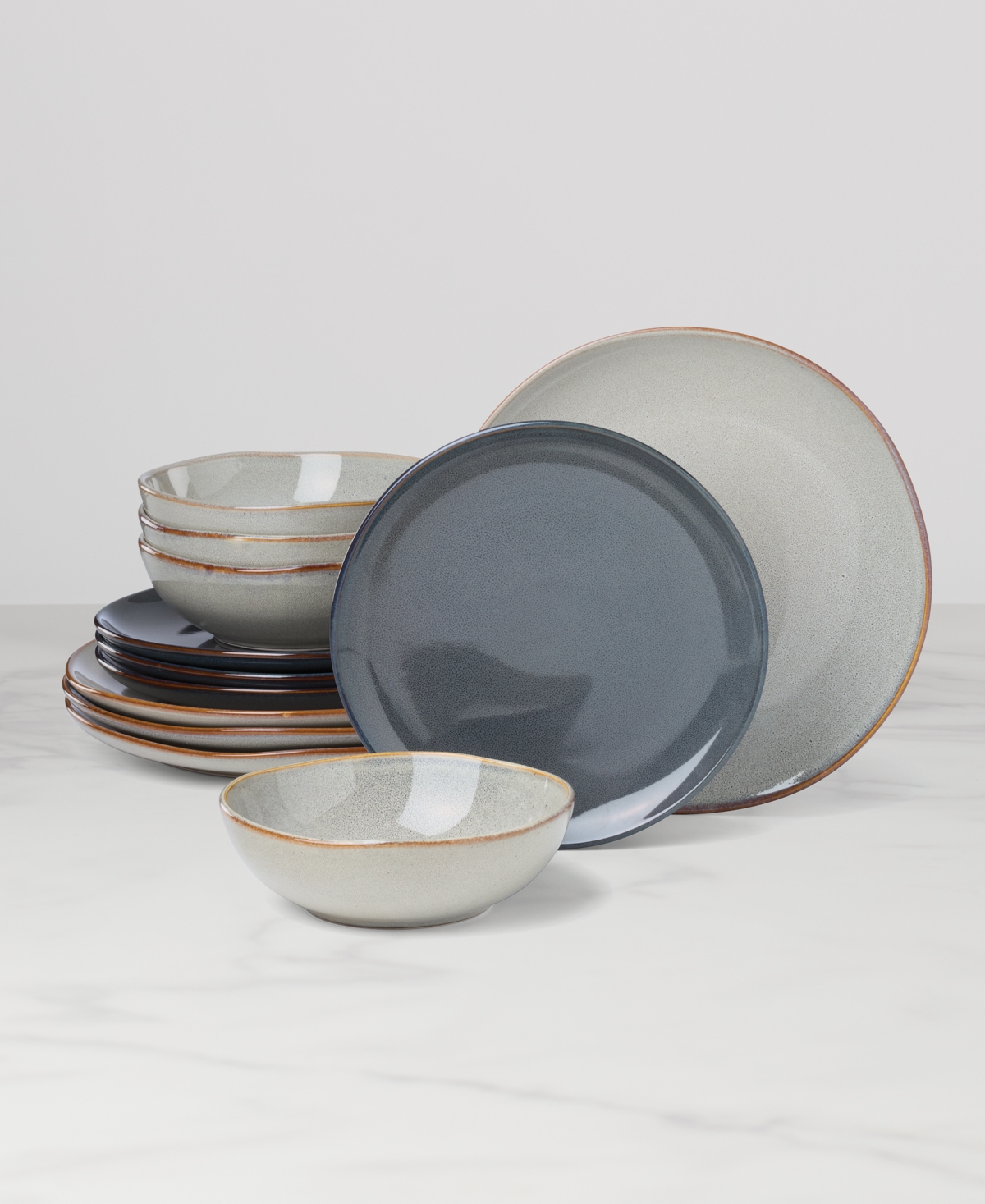 Oneida Shades Gray 12-Piece Dinnerware Set