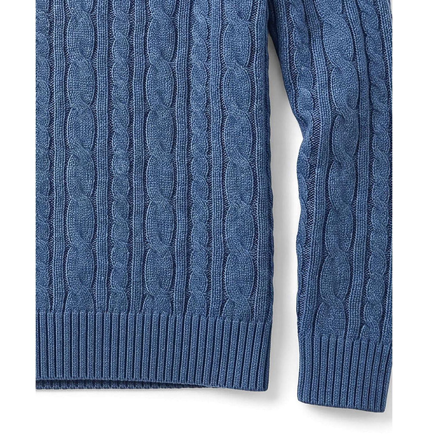 Свитер Hope & Henry Organic Mock Neck Cable для мальчиков-малышей, цвет: Средний синий меланжевый — фото 3
