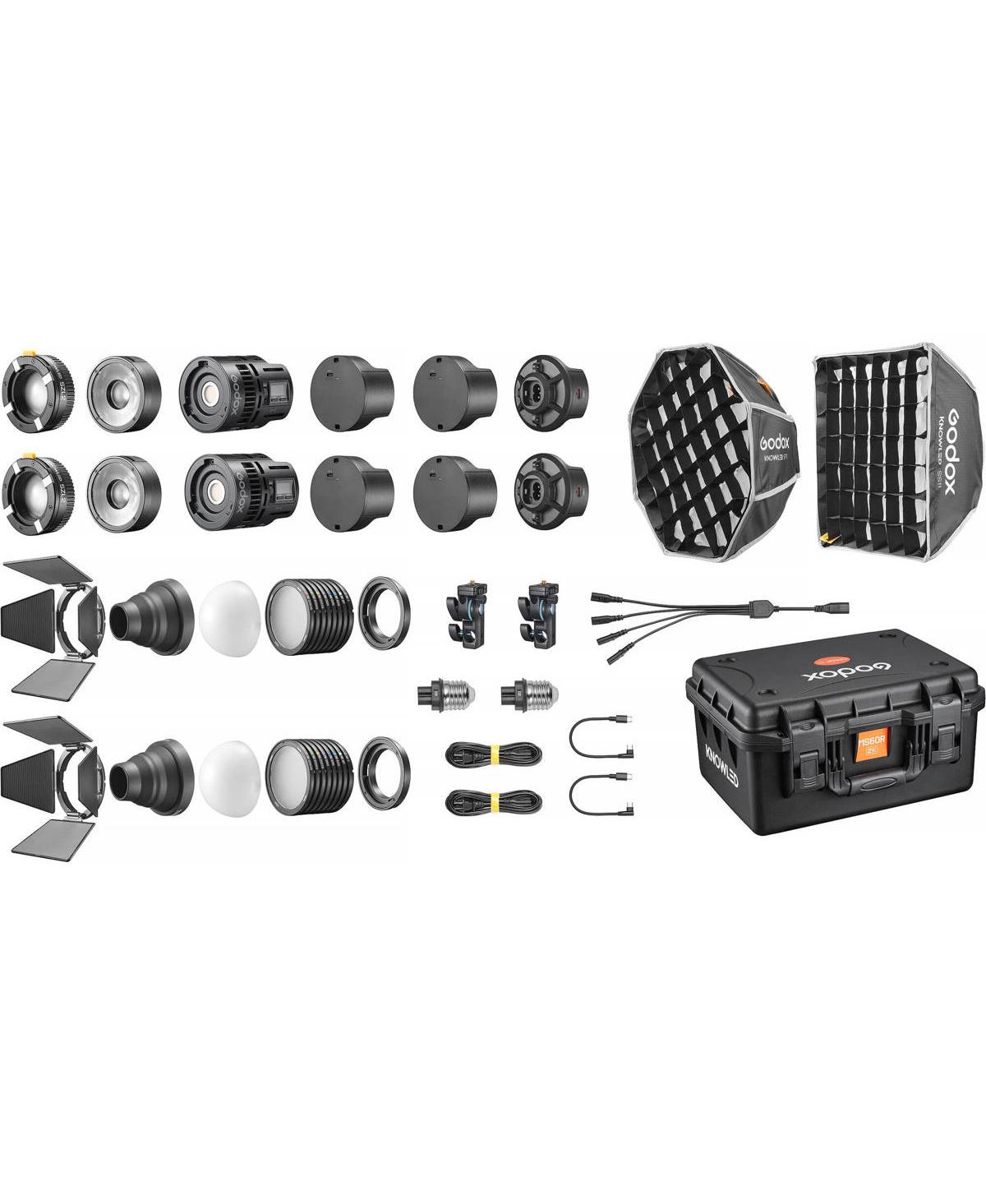 Godox MS60R Knowled Rgb 2-Light Led Kit with Bluetooth - Black