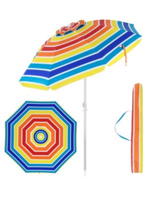 6.5 FT Patio Beach Umbrella Sun Shade Tilt Aluminum Sports Portable Carry Bag