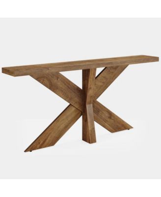 70.9" Farmhouse Entryway Console Table with Wood Design