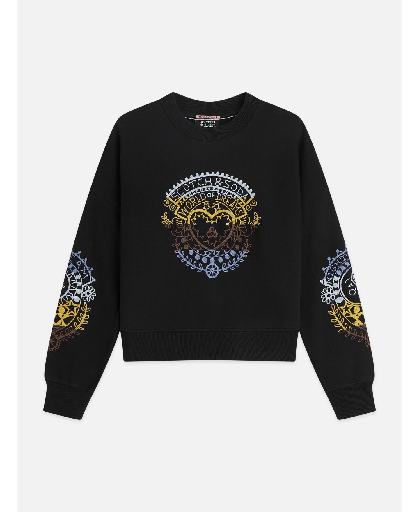 Женский свитшот Scotch & Soda свободного кроя с вышивкой, цвет: Meteorite — фото 4