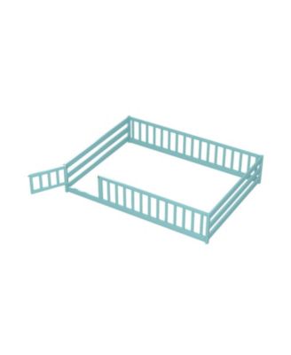 Full Size Montessori Floor Bed with Full-Length Safety Guardrails