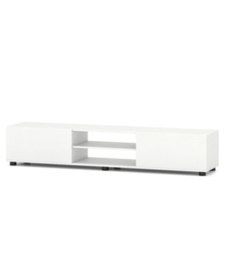 Modern TV Stand with 2 Cabinets and Open Shelves