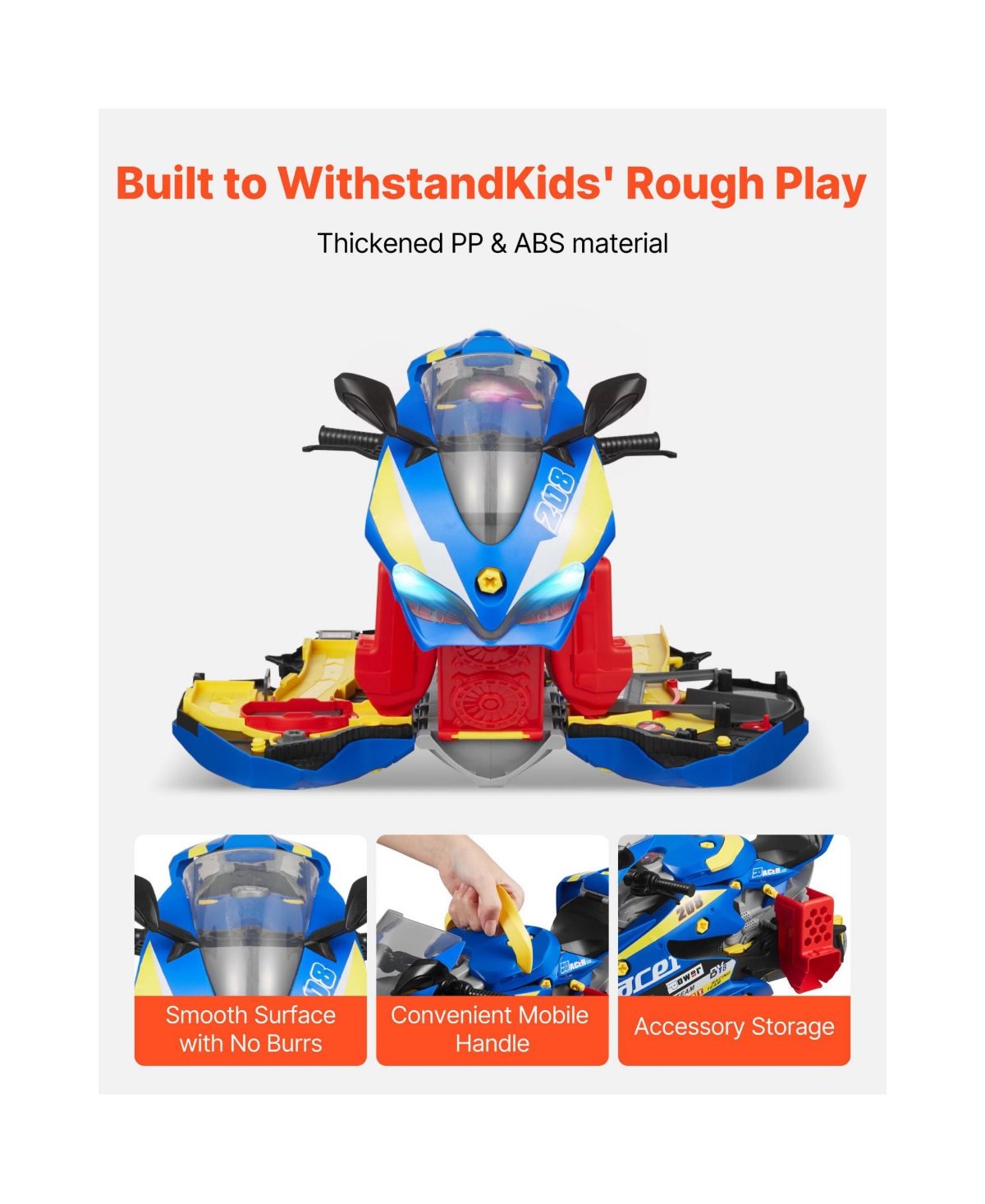 Sugift Motorcycle Lights and Sounds 25-Piece Playset, Ages 3+