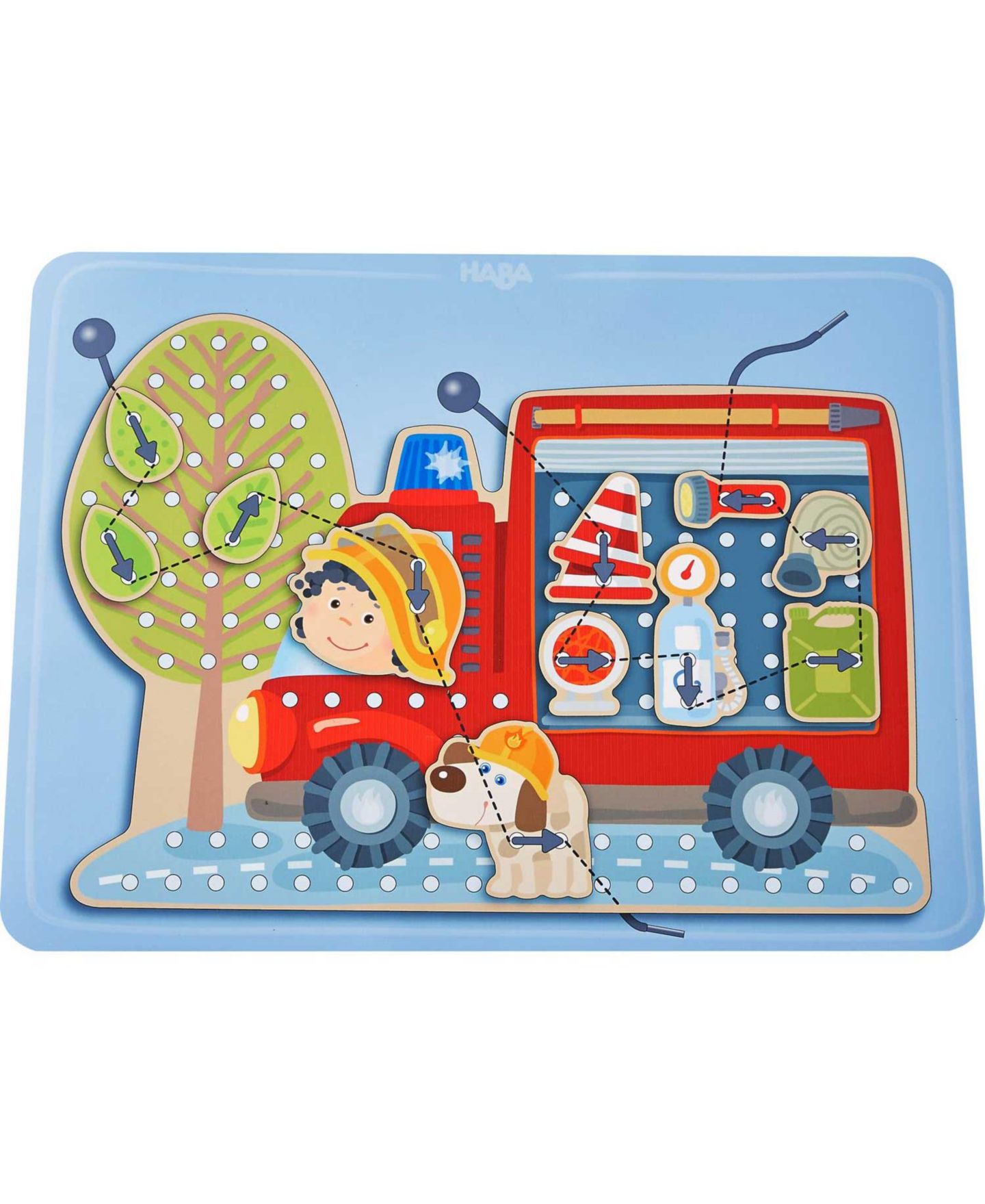 Детские игрушки Haba Fire Engine Rescue Threading Fine Motor Skills 38-Piece Activity, Ages 3+, цвет: Open Miscellaneous — фото 7