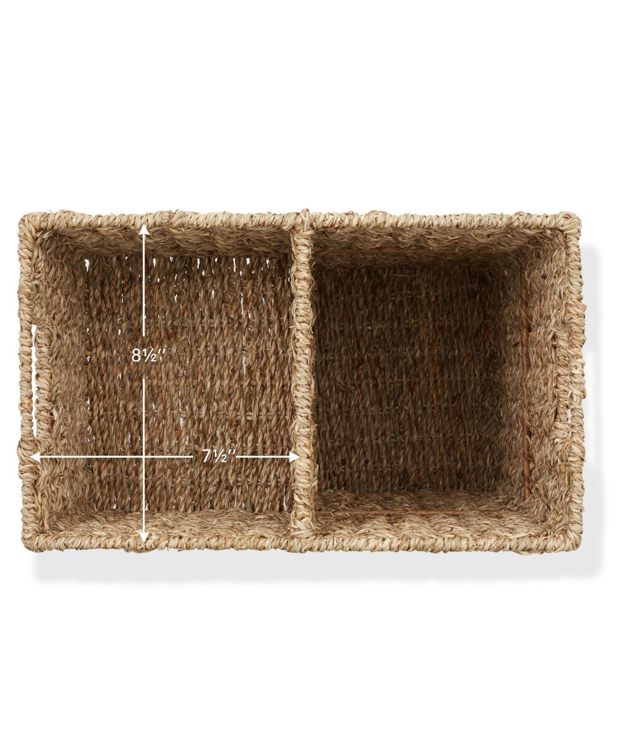Casafield Stair Basket with Handles, Natural Seagrass - Woven Staircase Step Organizer Bin
