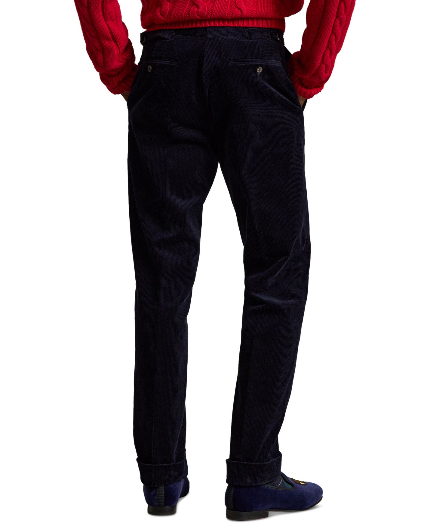 Мужские брюки Polo Ralph Lauren Stretch Corduroy Suit Trousers, цвет: Тёмно-синий — фото 4