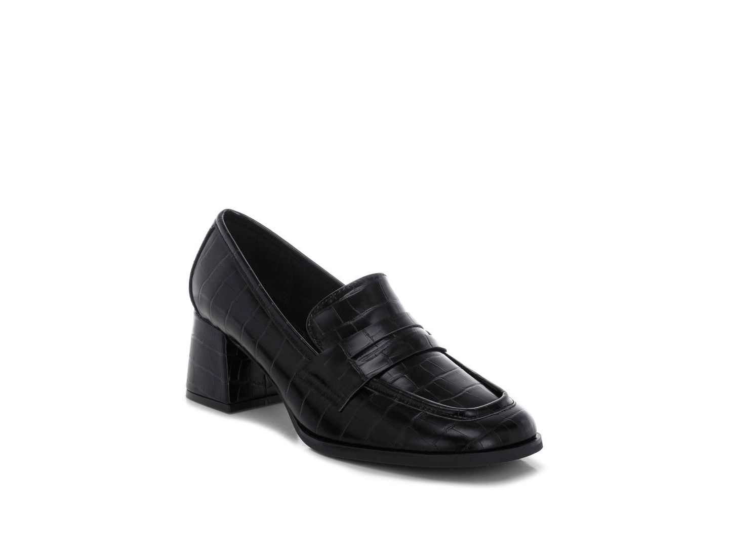 Женские туфли London Rag Pitaka Block Heel Penny Strap, цвет: Чёрная искусственная кожа — фото 1