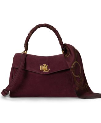 Farrah Suede Scarf Trim Small Soft Satchel Handbag