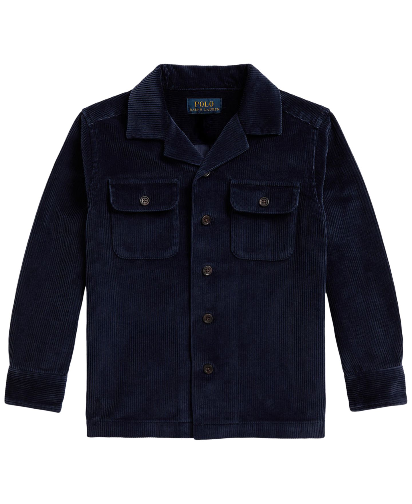 Куртка Polo Ralph Lauren Cotton Corduroy Button-Front Shirt Jacket для мальчиков, цвет: Тёмно-синий — фото 1