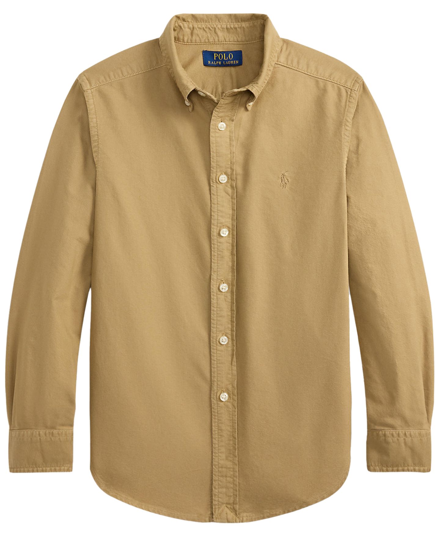 Рубашка Polo Ralph Lauren Garment-Dyed Cotton Oxford Shirt для мальчиков, цвет: Верблюжий — фото 1