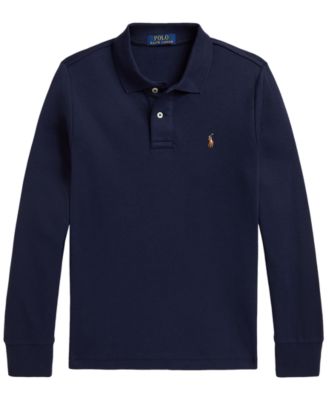 Boys' 8-20 Soft Cotton Long-Sleeve Polo Shirt