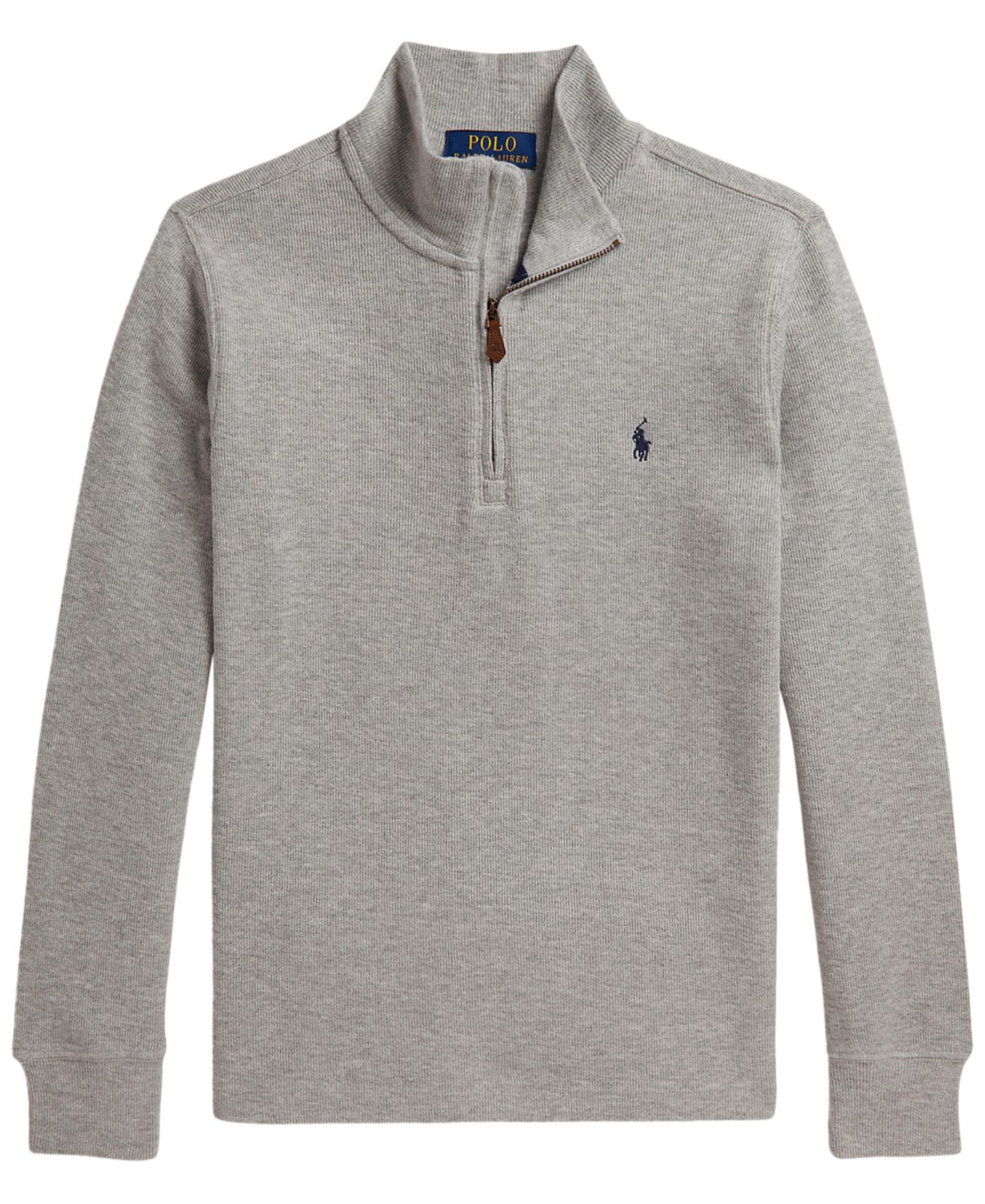 Свитер Polo Ralph Lauren Estate Rib Quarter-Zip Sweater для мальчиков, цвет: Меланжевый — фото 1