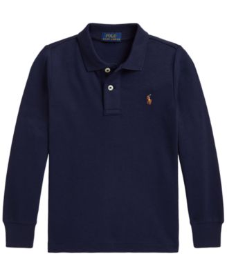 Boys' 2T-7 Soft Cotton Long-Sleeve Polo Shirt