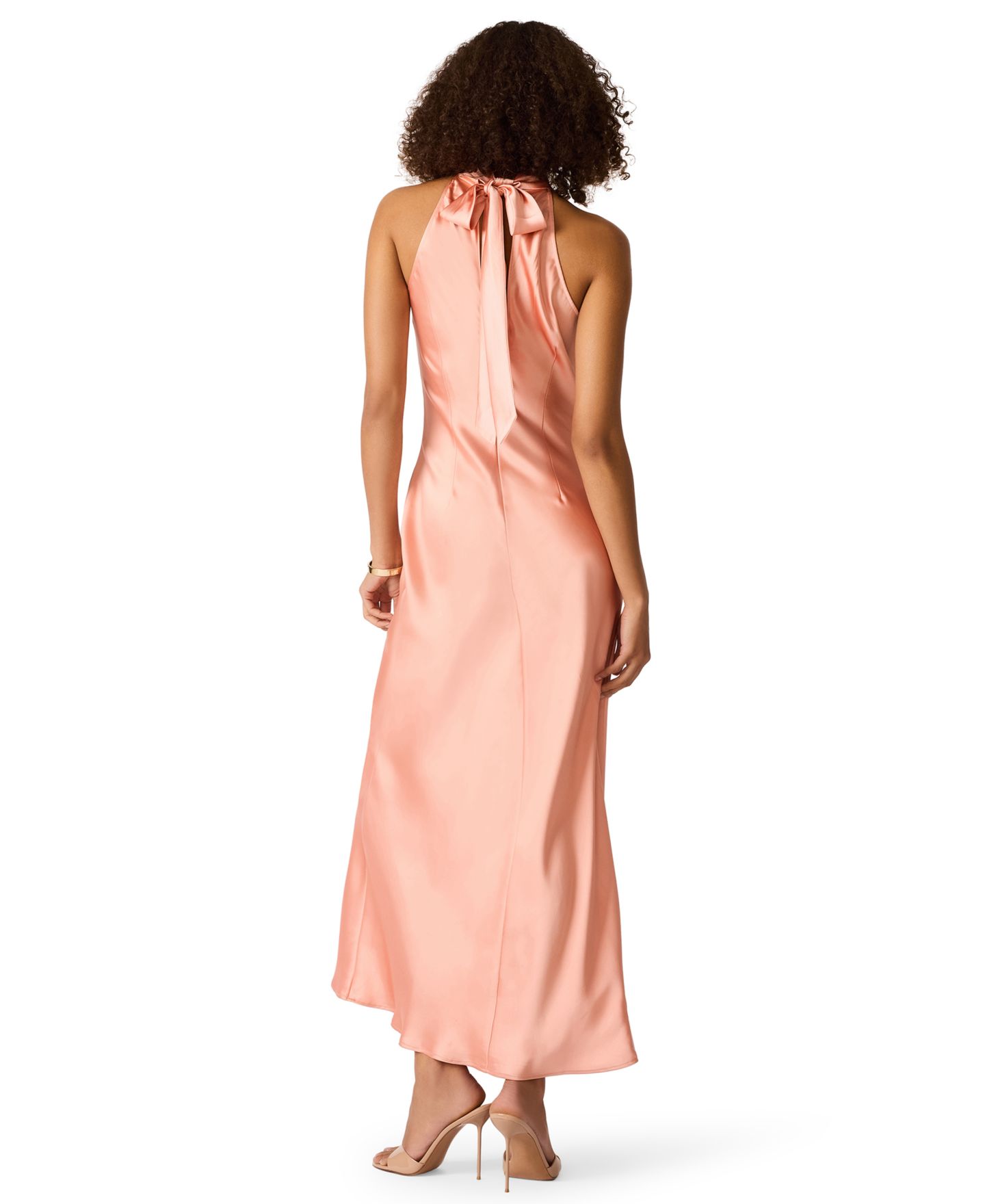 Женское платье Steve Madden Lara Satin Maxi, цвет: Абрикосовый — фото 3
