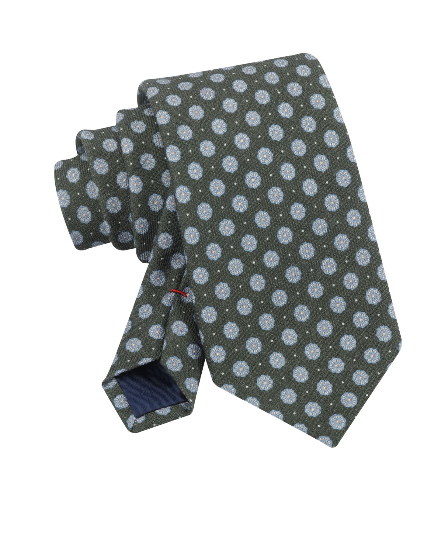 Мужской галстук Tommy Hilfiger Quinby Printed Medallion Classic Tie, цвет: Тёмно-зелёный — фото 4