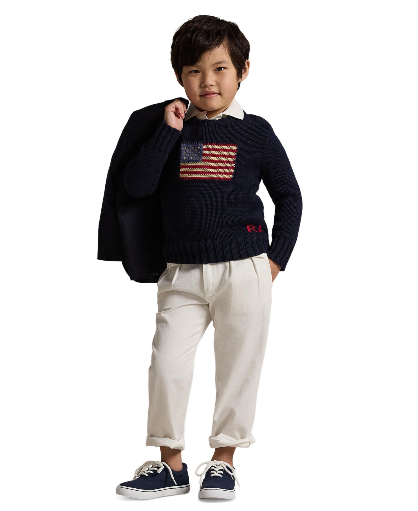 Свитер Polo Ralph Lauren The Iconic Flag Sweater для мальчиков, цвет: Тёмно-зелёный тёмно-синий — фото 2
