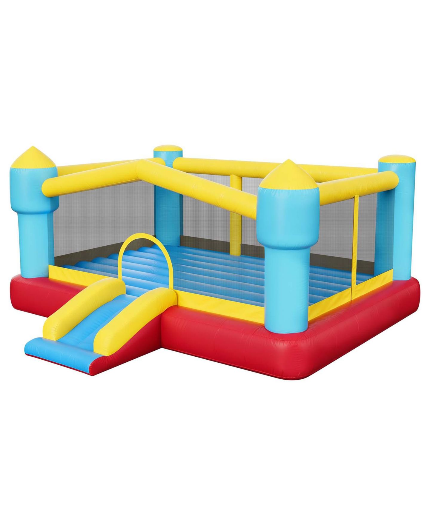 Детская игрушка SUGIFT Inflatable Bounce House, 14.7 x 13.8 x 6.8 feet, Oxford Cloth, With Slide and Hoop Target, Ages 3-8, цвет: Синий — фото 11