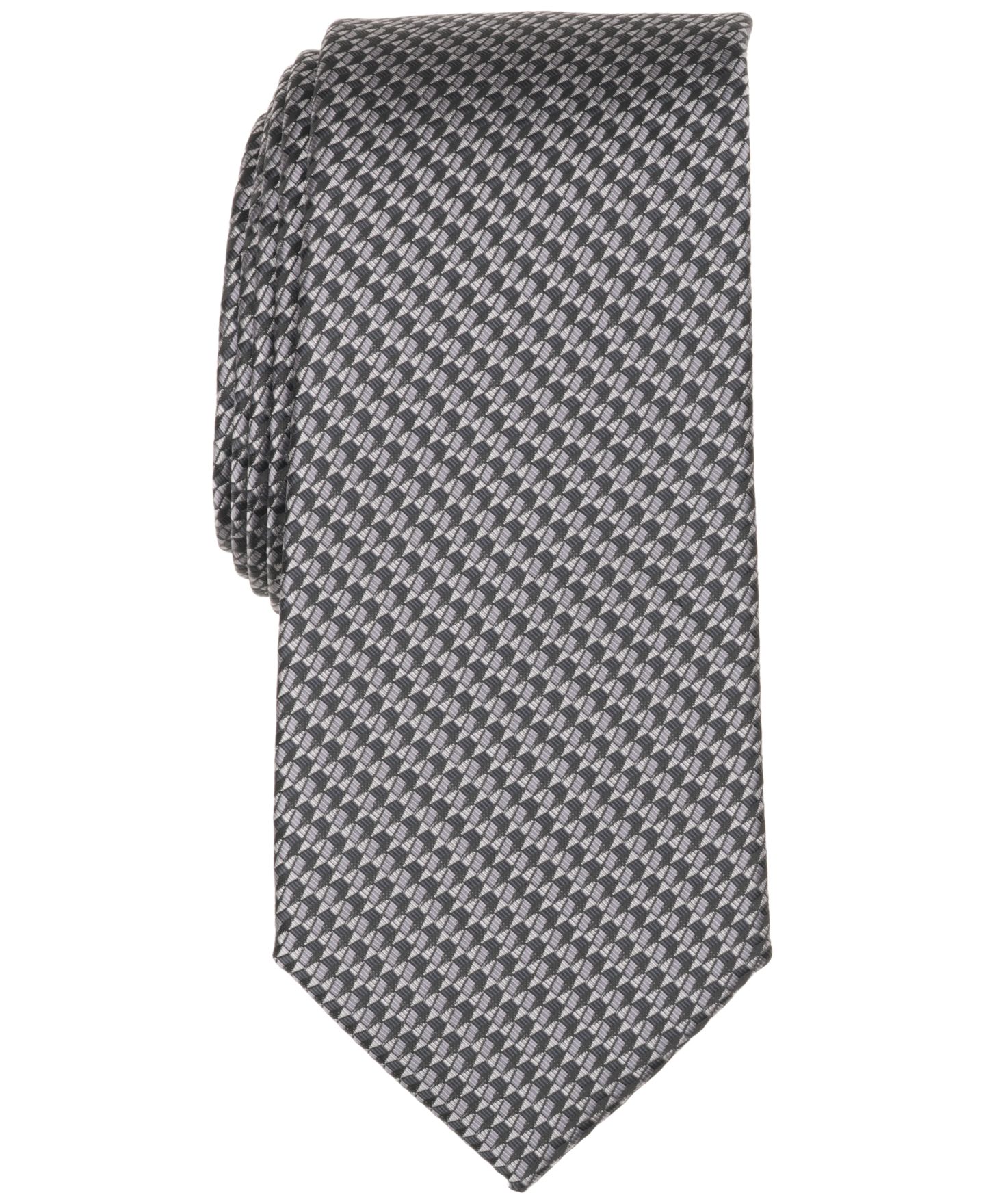 Мужской галстук Perry Ellis Portfolio Roper Geometric Classic Tie, цвет: Чёрный — фото 1