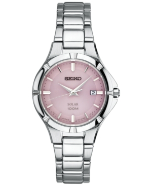 image of Seiko Women-s Solar Dress Sport Stainless Steel Bracelet Watch 27mm SUT315