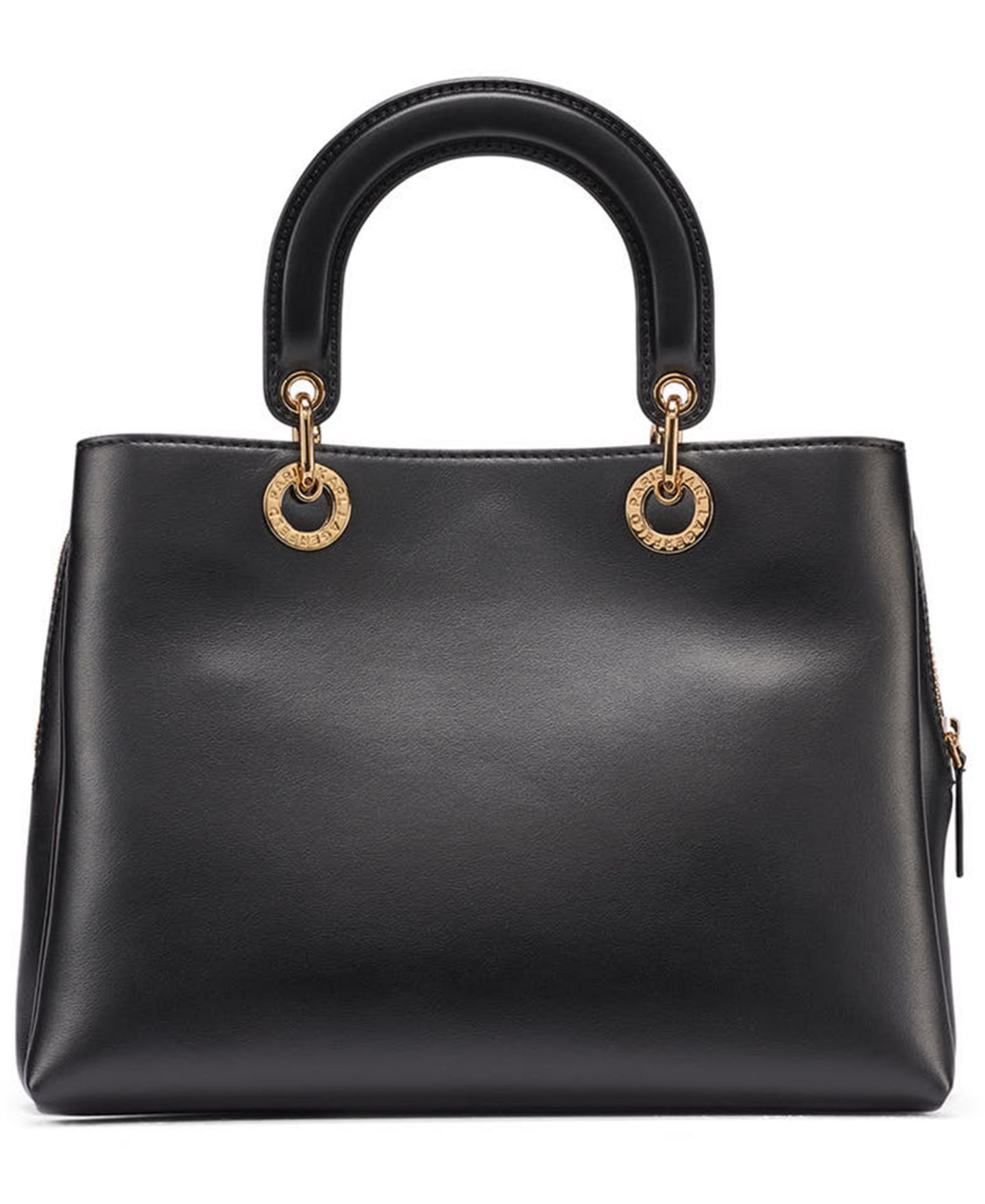 Женская сумка KARL LAGERFELD PARIS Benoite Medium Satchel Handbag, цвет: Чёрный / Золотой — фото 5