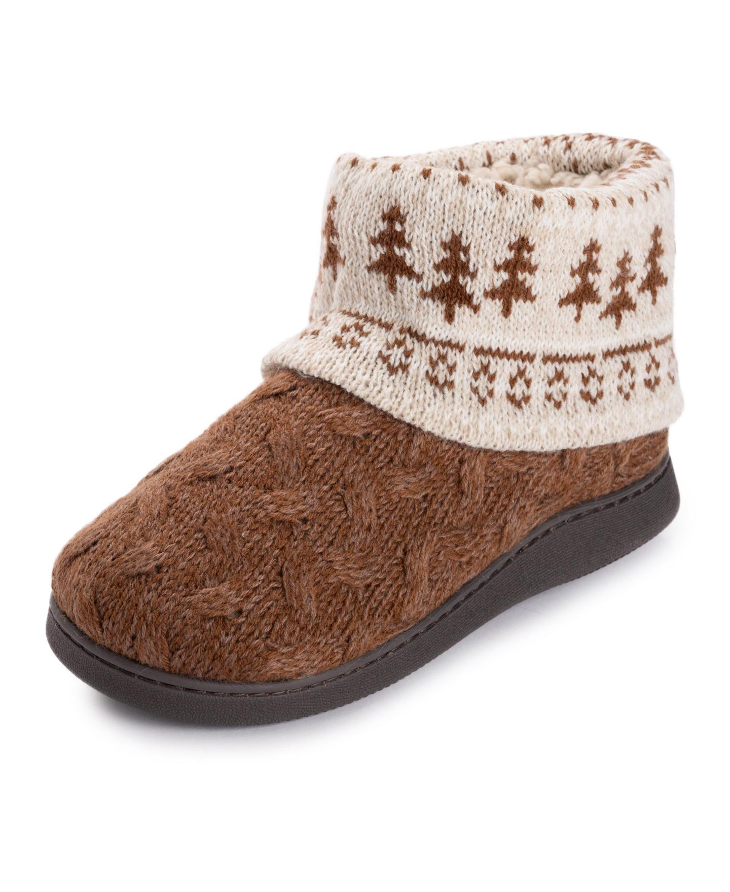 Женские тапочки MUK LUKS Rochelle Bootie Slippers, цвет: Коричневый — фото 3